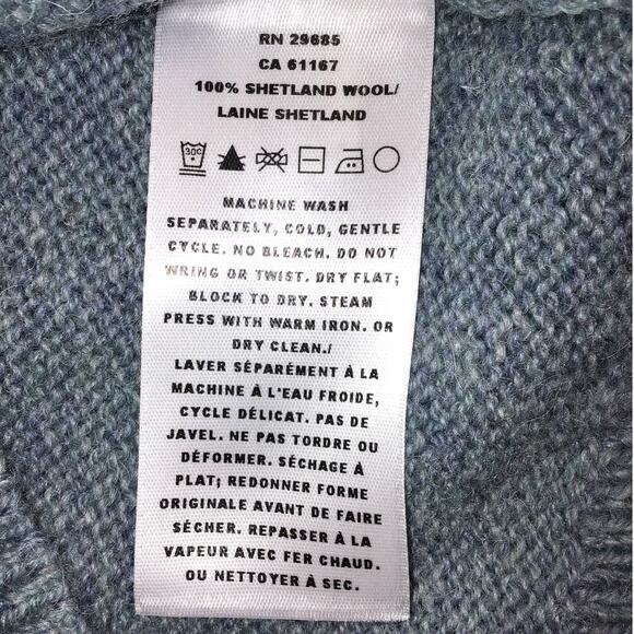 Pendleton 100% Shetland Wool Sweater Women’s Medium Blue Heather Crewneck Soft - Picture 4 of 4